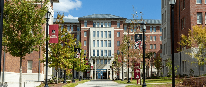 campus village building 4 sourrounded by trees