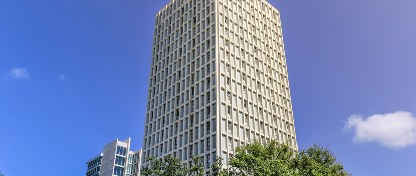 South Tower under clear blue Carolina sky