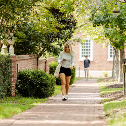 student walking
