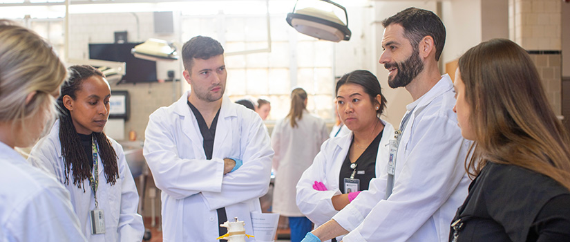 Students learning in Anatomy Lab